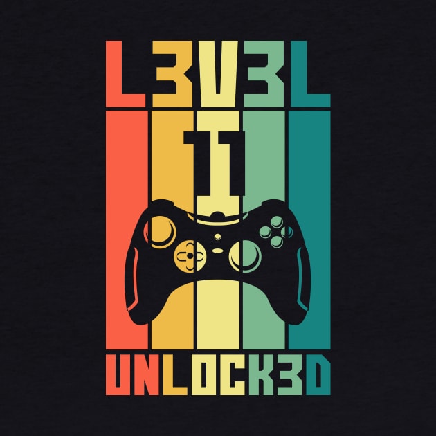 Level 11 Unlocked Vintage Gamer 11th Birthday Gift by Alex21